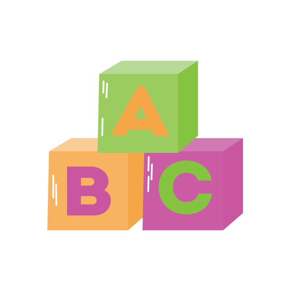 ABC blocks icon clipart avatar isolated vector illustration