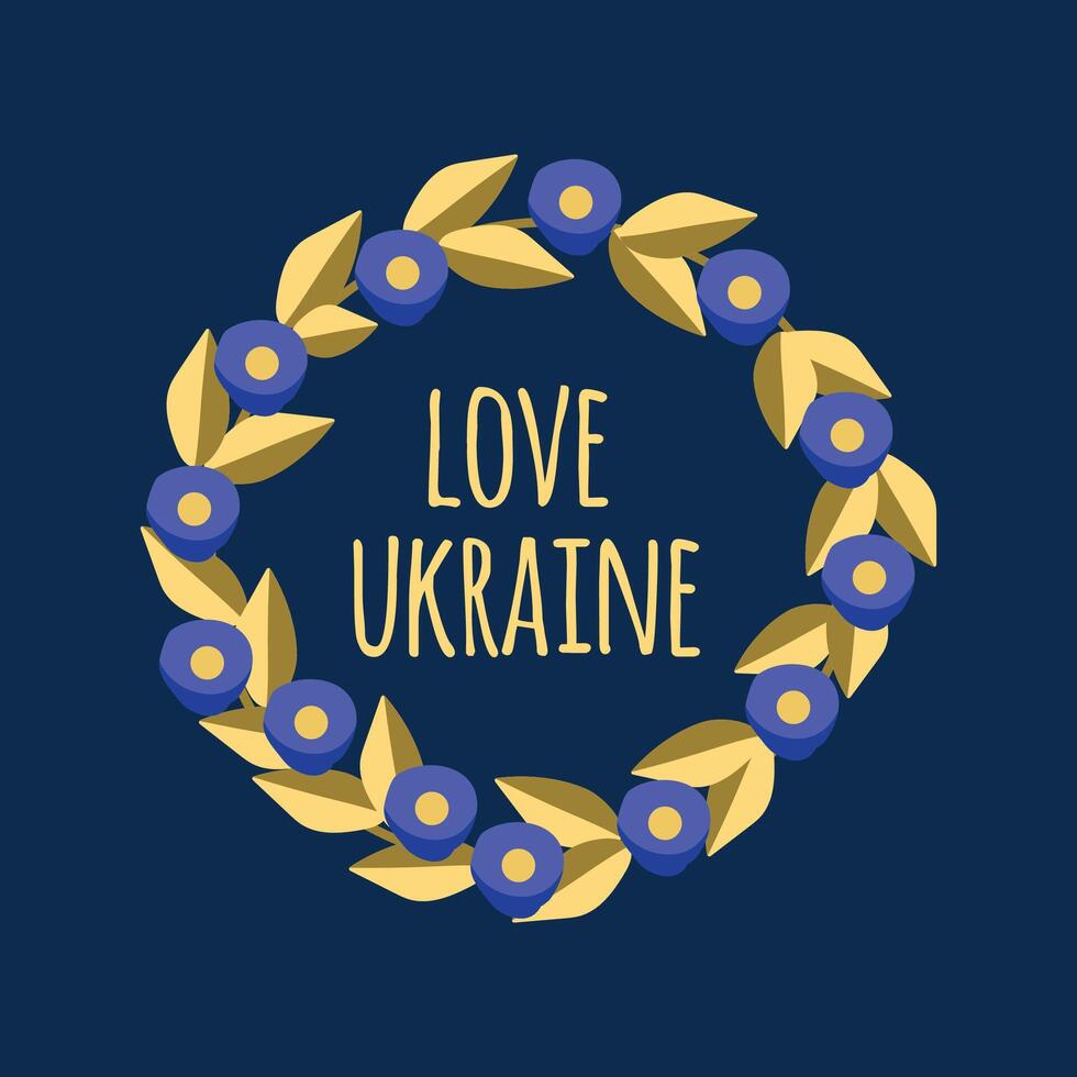 amor Ucrania guirnalda aislado vector ilustración