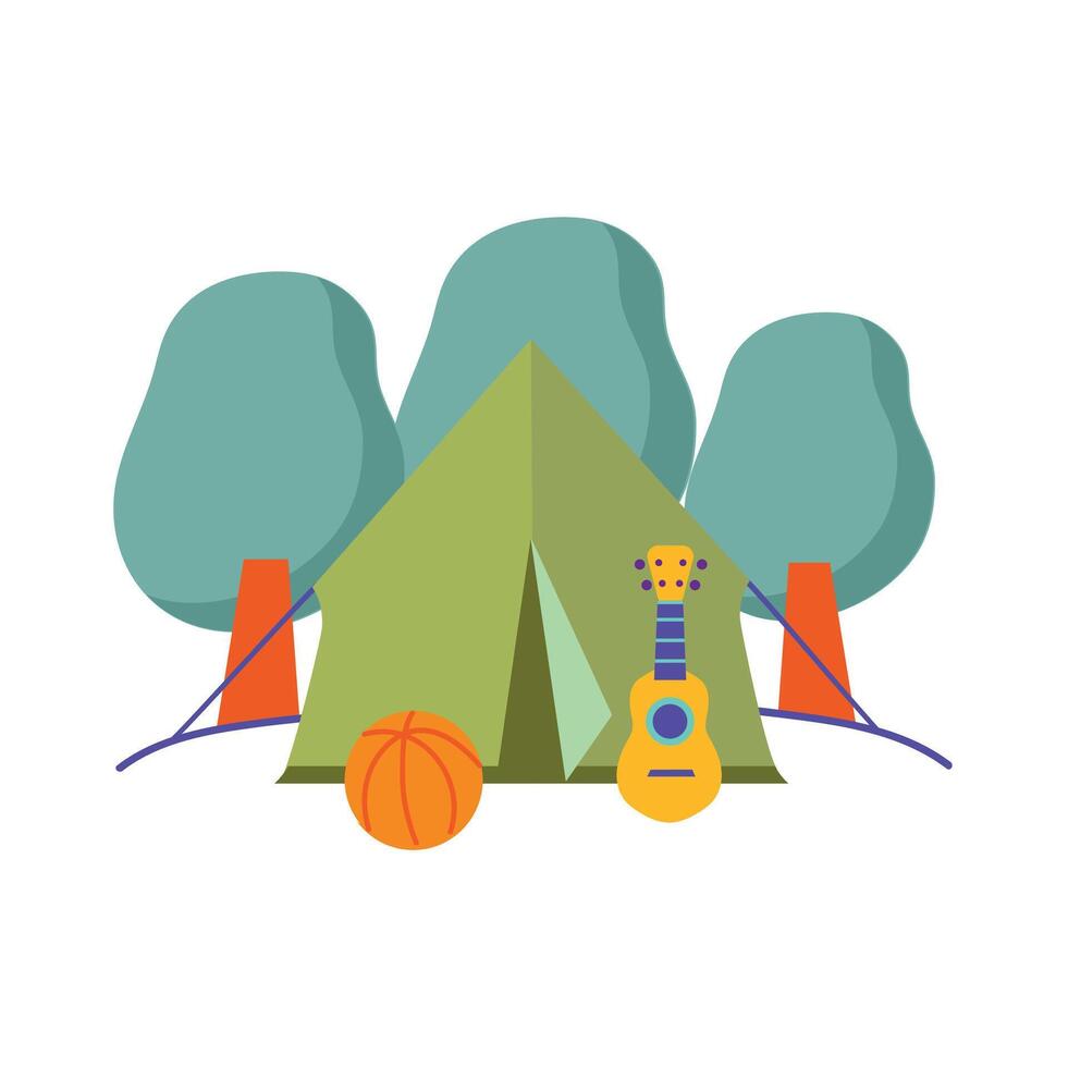verano acampar icono clipart avatar aislado vector ilustración