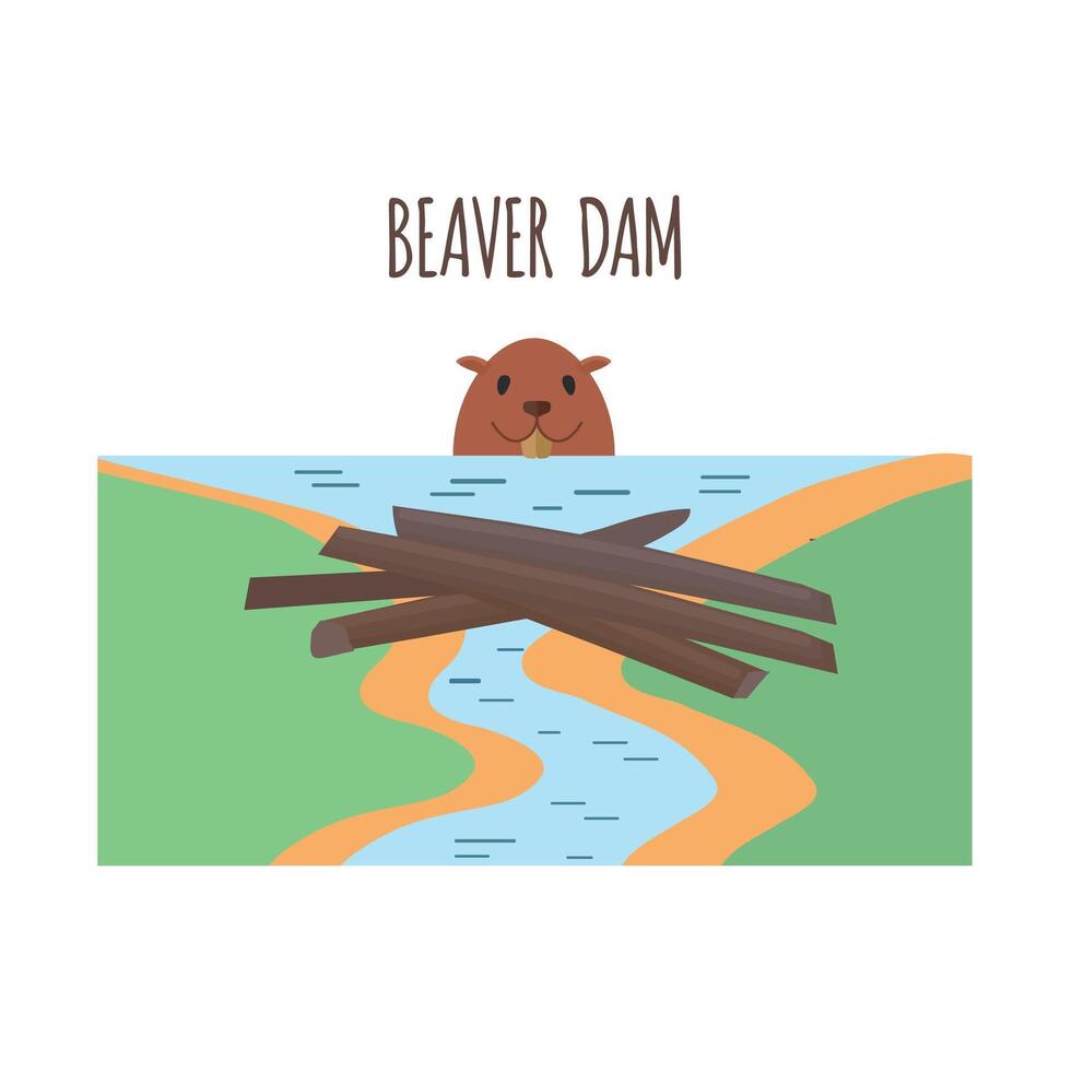 Beaver dam icon clipart avatar logotype isolated vector illustration