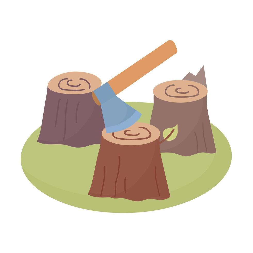 deforestación icono clipart avatar aislado vector ilustración