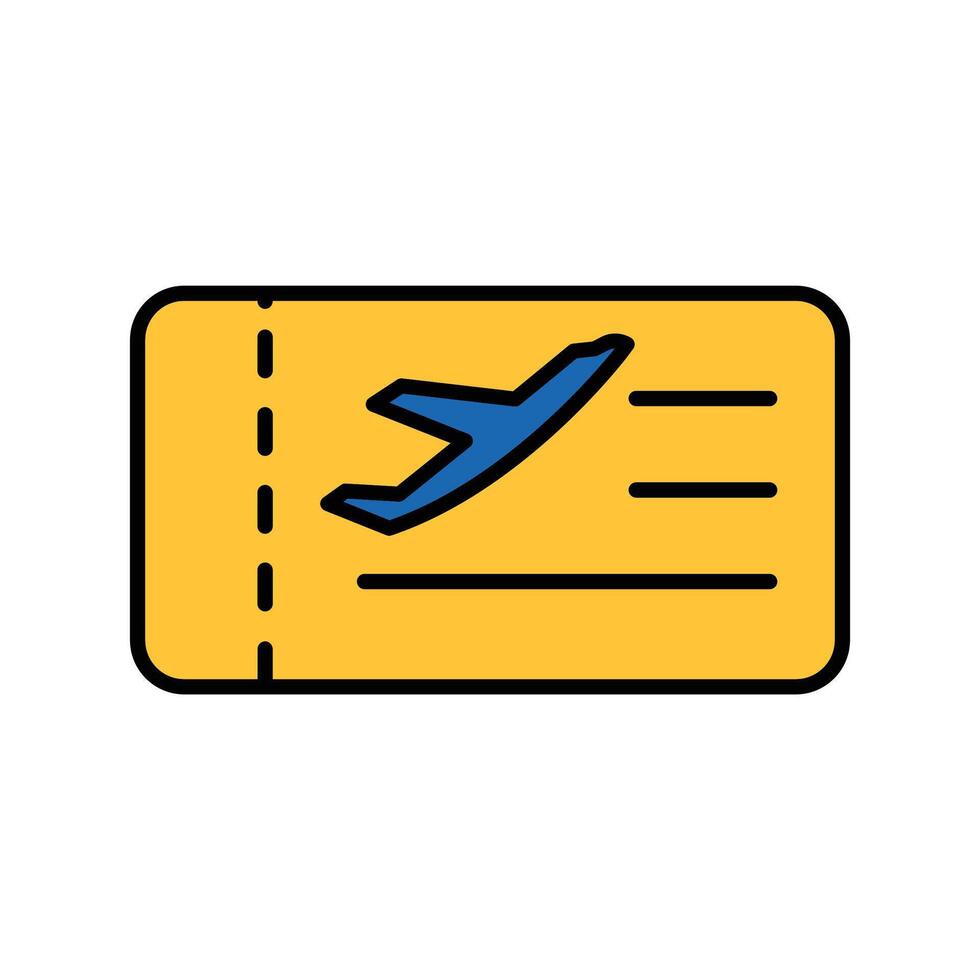 boarding pass. lineal color icon vector