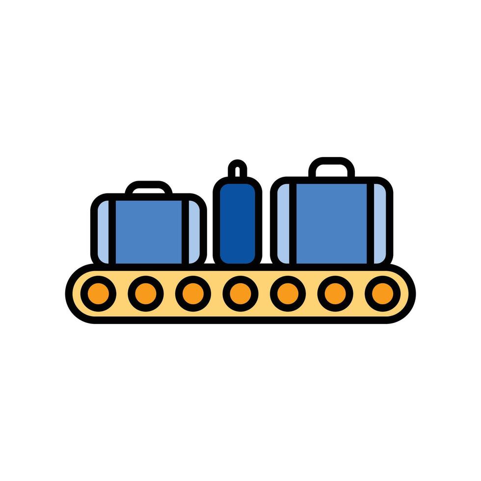 conveyor. lineal color icon vector