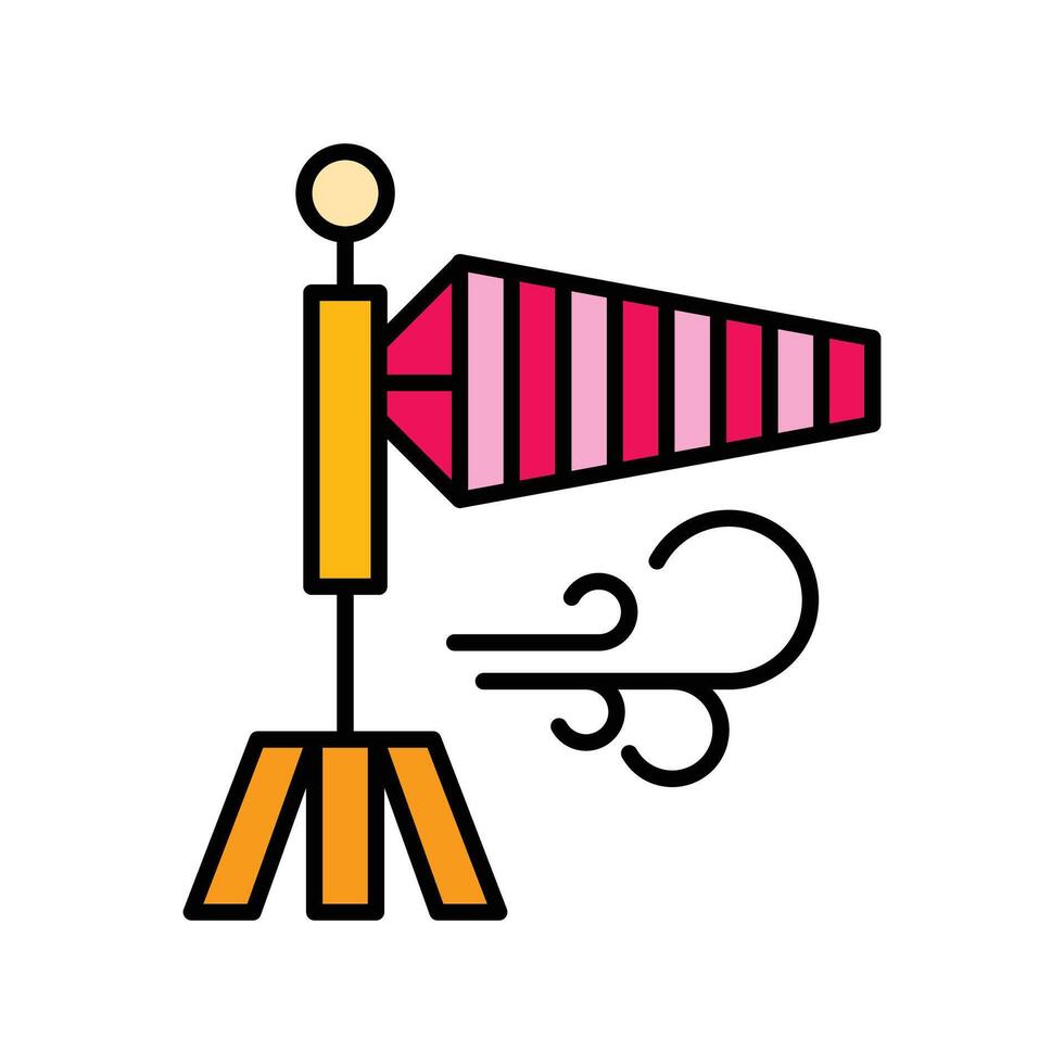 windsock icon. lineal color icon vector