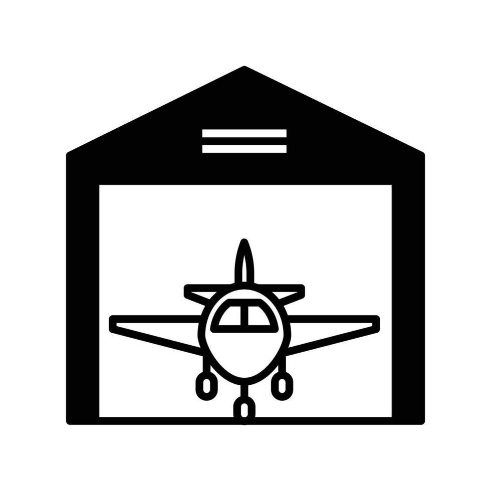 hangar icon. black fill icon vector