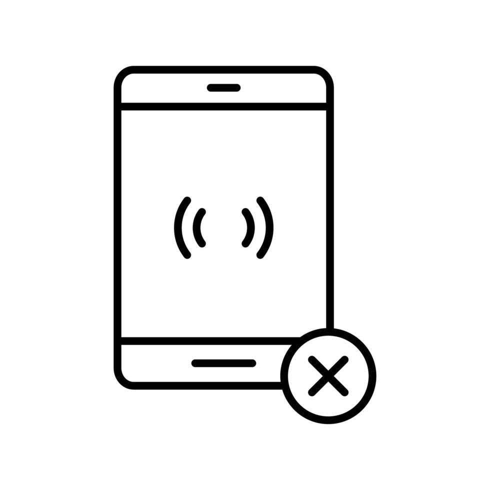 No cellphone icon. outline icon vector
