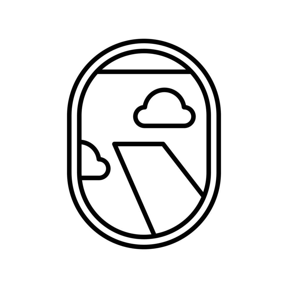 airplane window icon. outline icon vector