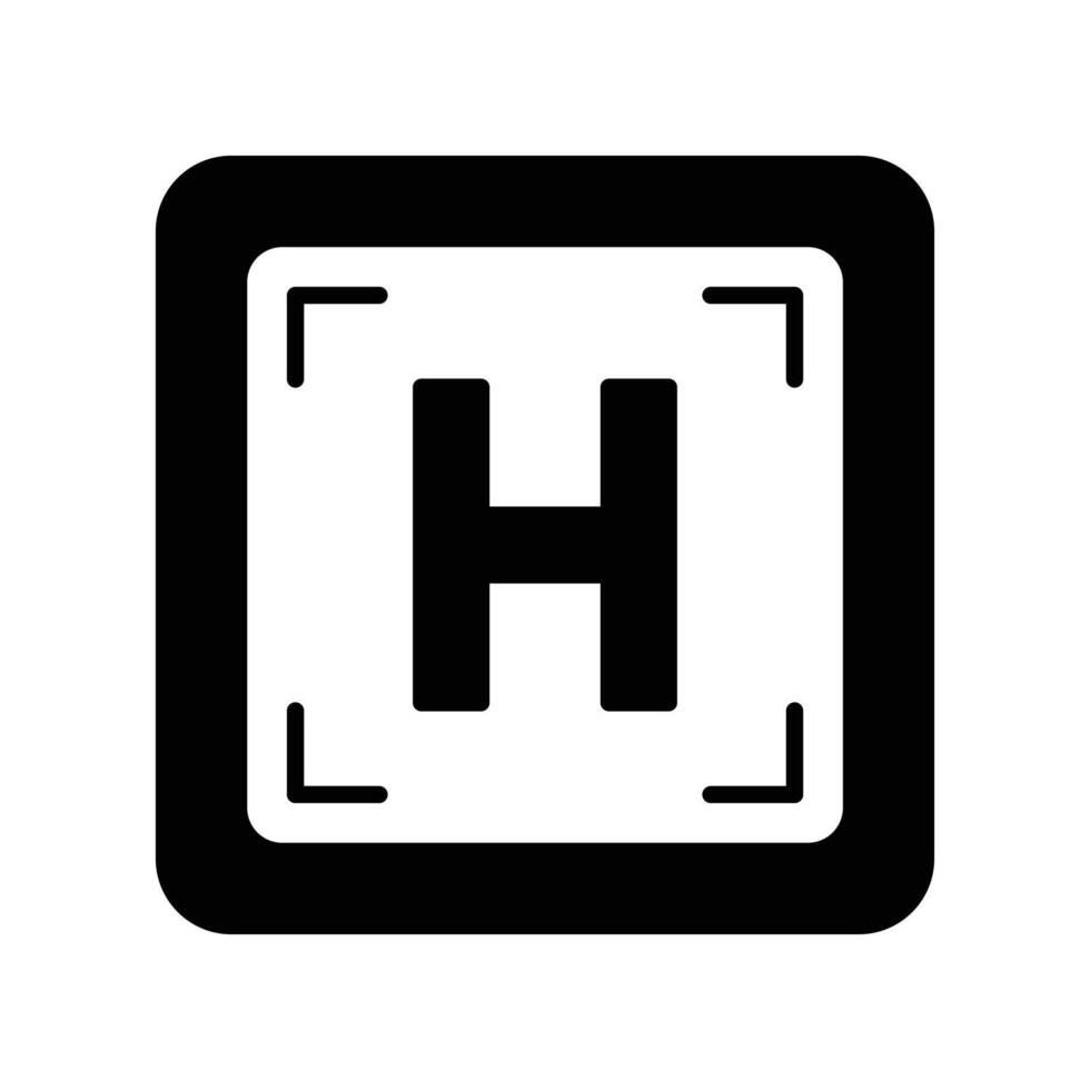 heliport icon. black fill icon vector