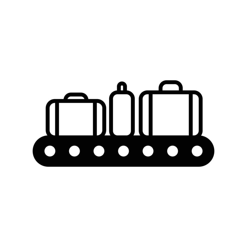 conveyor icon. black fill icon vector