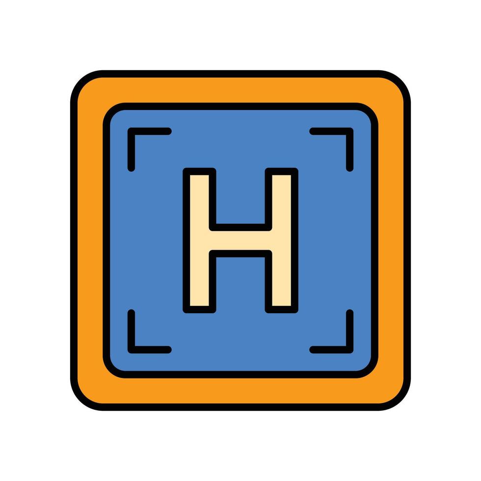 heliport. lineal color icon vector