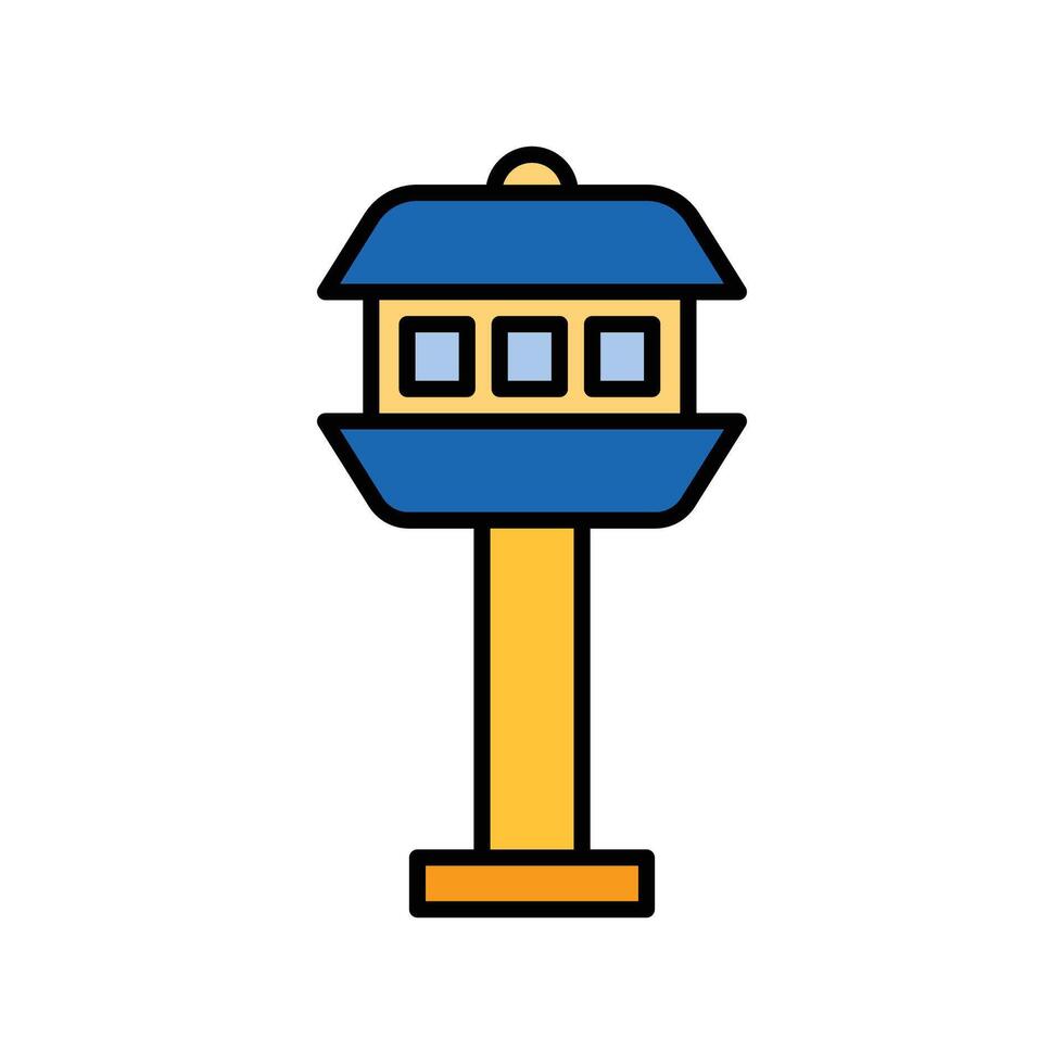control tower. lineal color icon vector