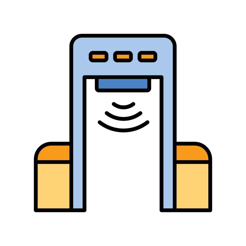 metal detector. lineal color icon vector
