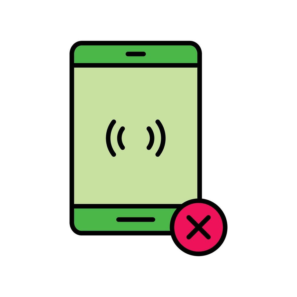 no cellphone. lineal color icon vector