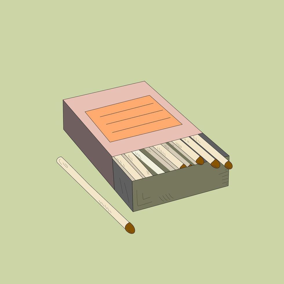 Matches in a box. vector