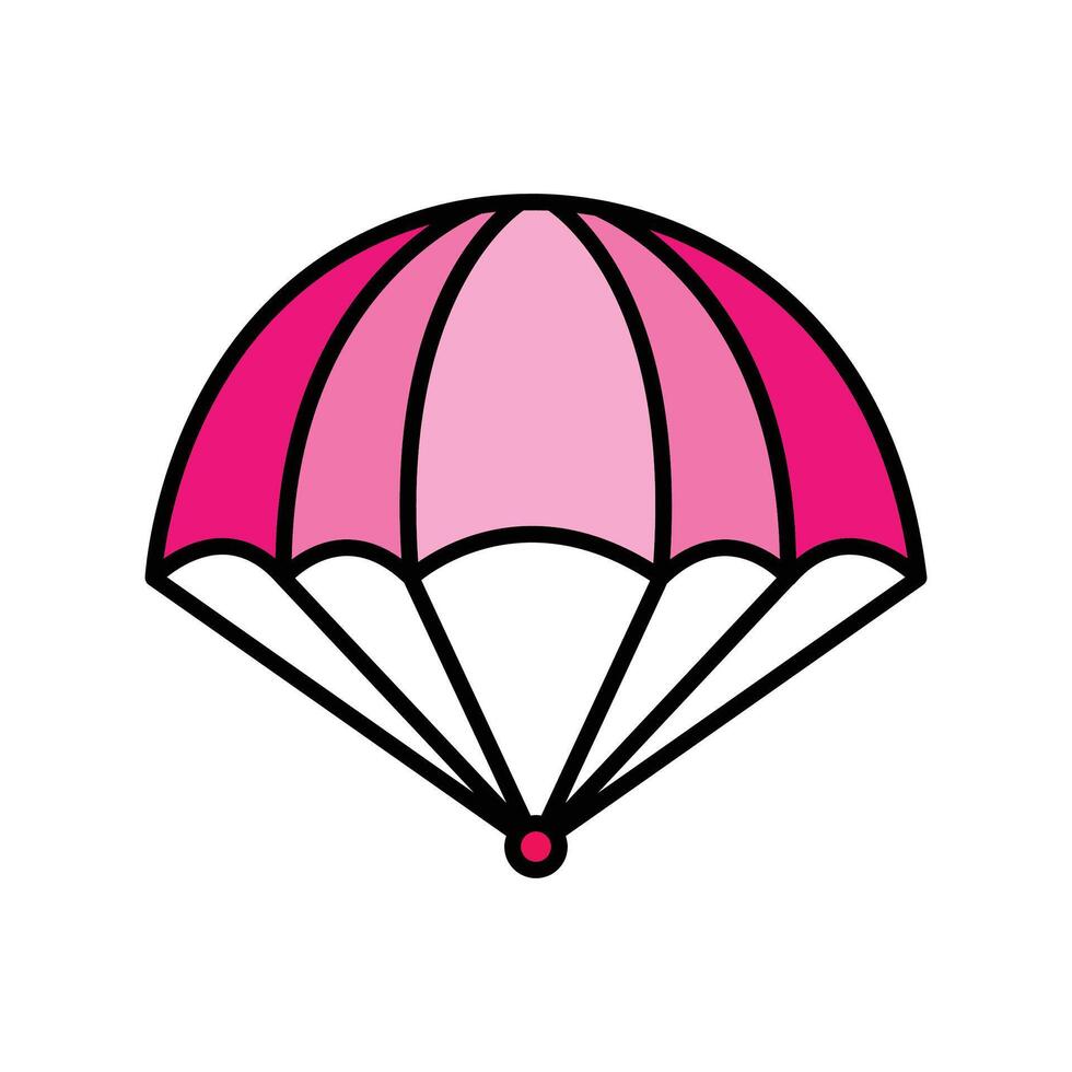 paracaídas. lineal color icono vector