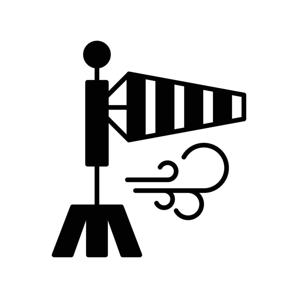 windsock icon. black fill icon vector