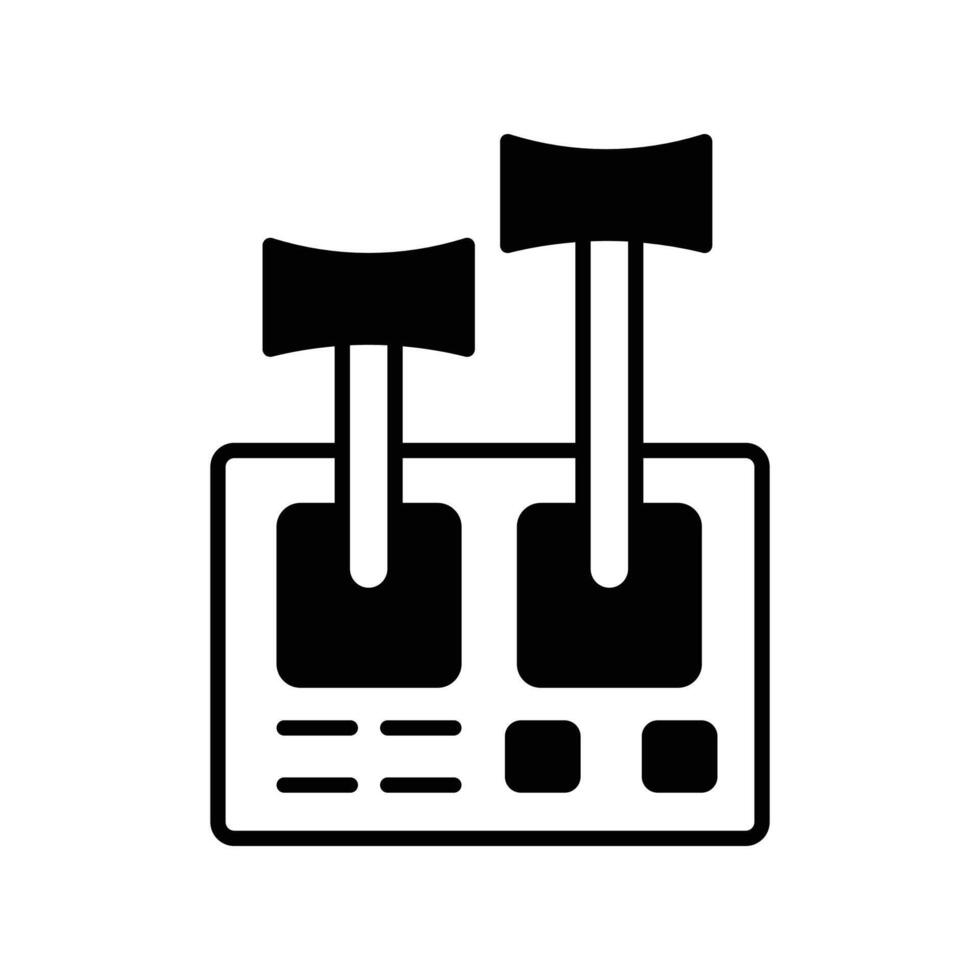 control lever icon. black fill icon vector