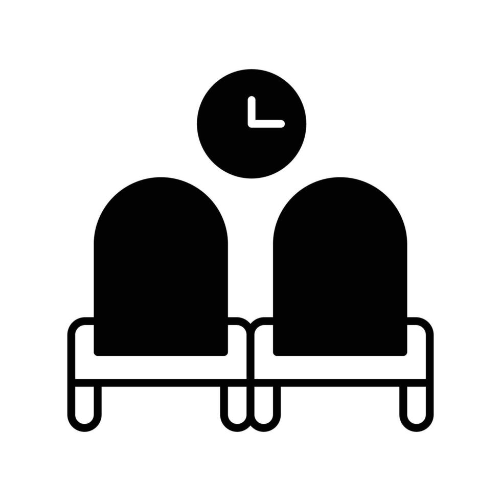 waiting room icon. black fill icon vector