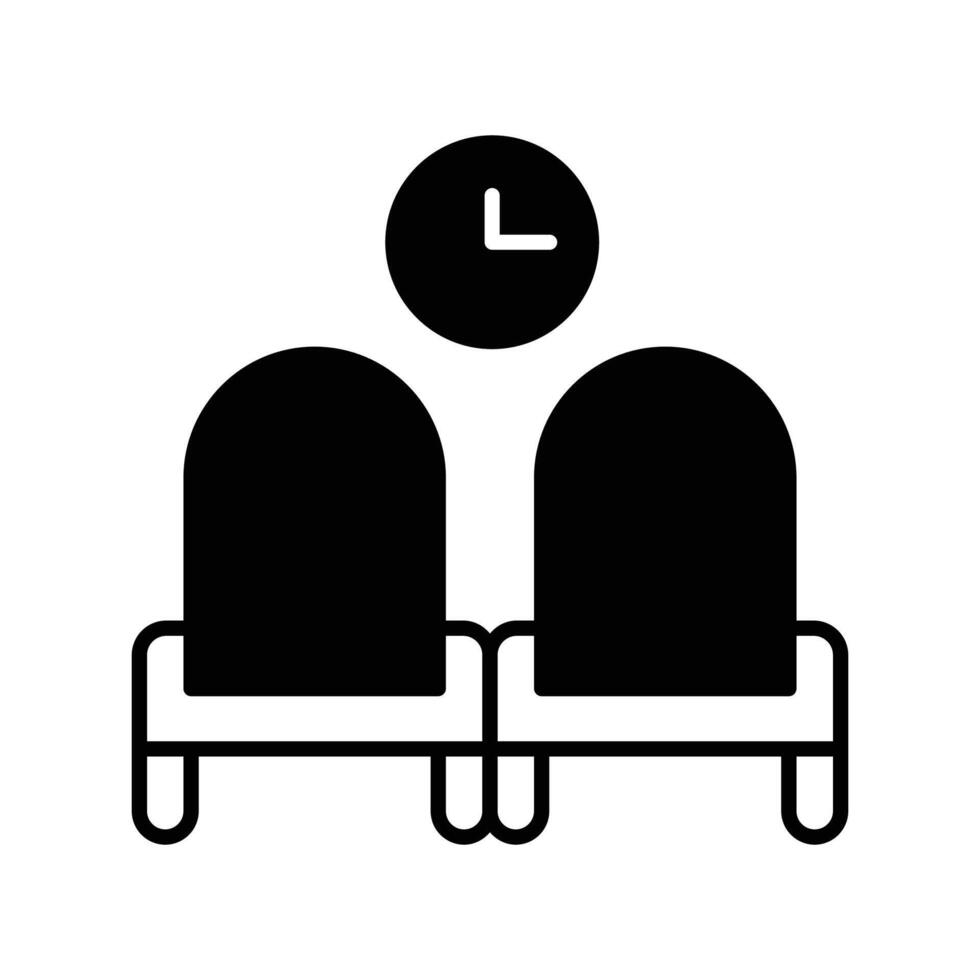 waiting room icon. black fill icon vector