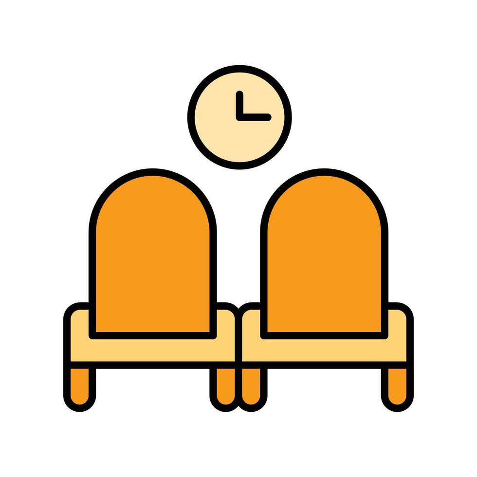 waiting room. lineal color icon vector