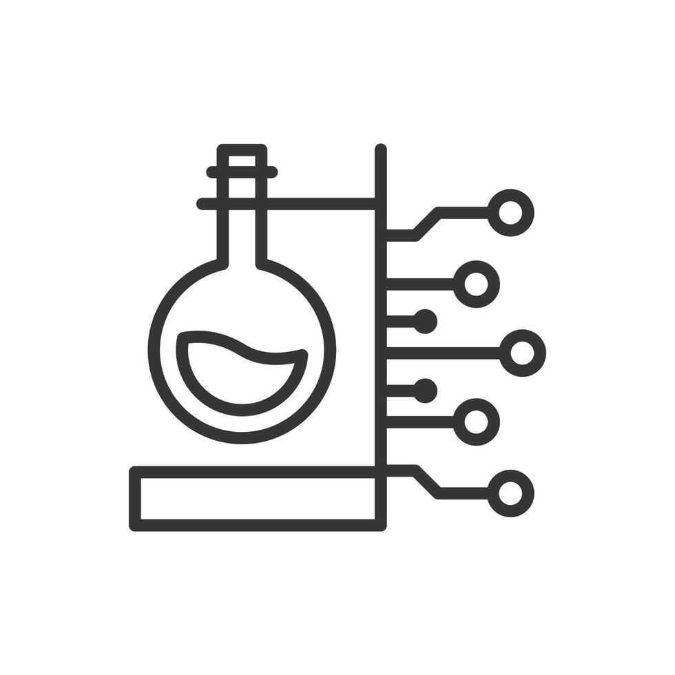 Test tube AI line icon vector