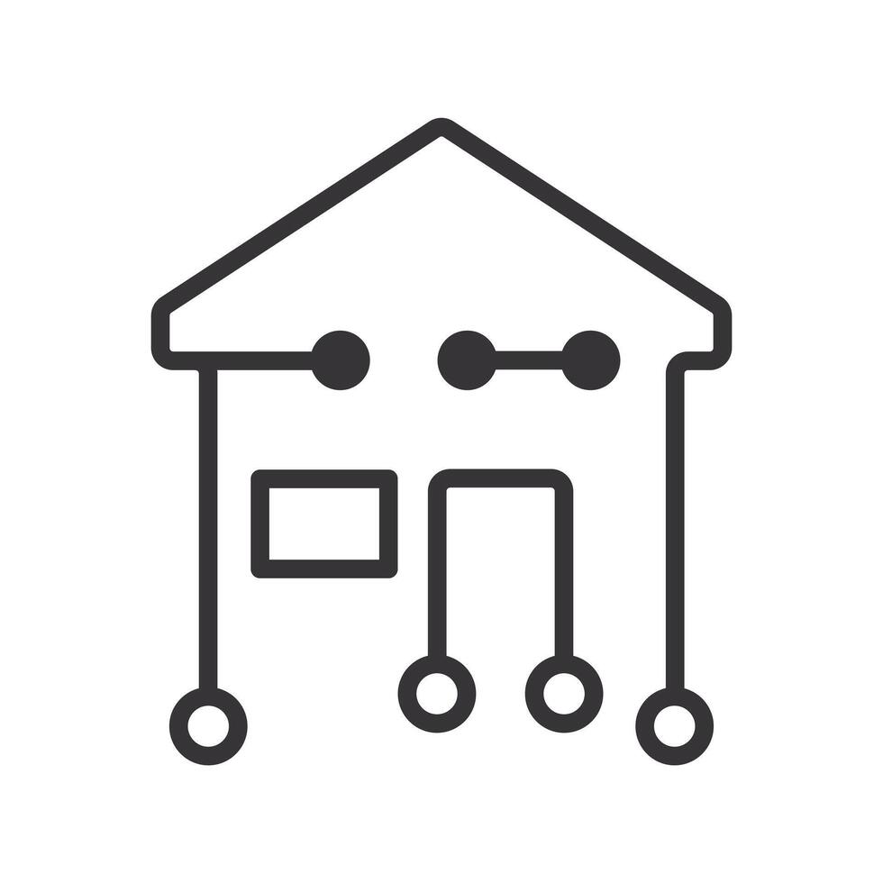 Home AI Automation line icon vector