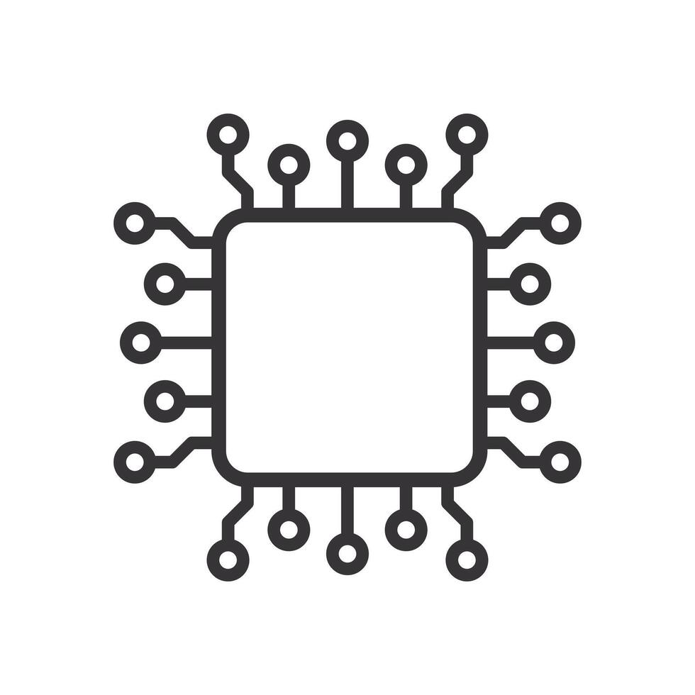 Chip AI Automation line icon vector