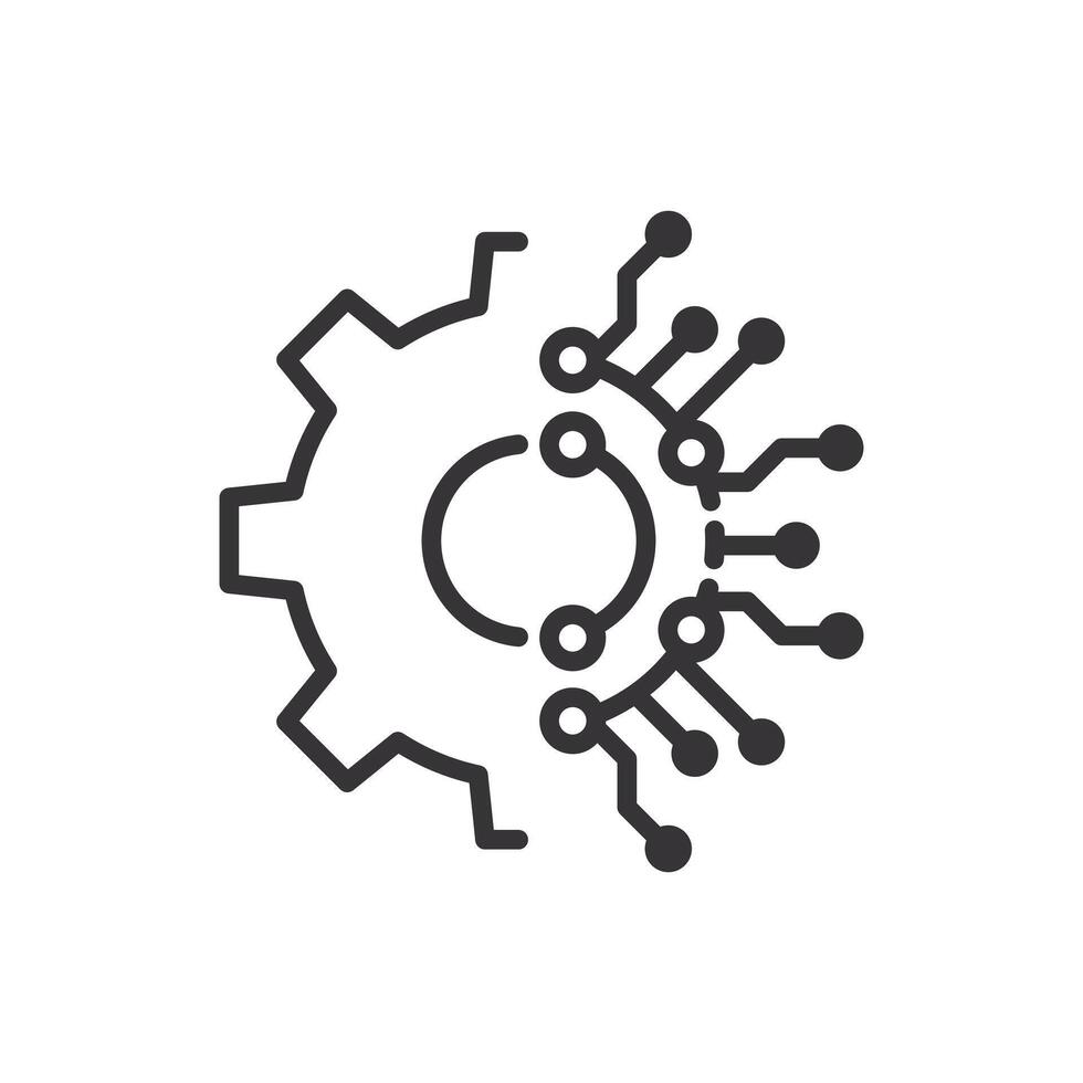 Gear AI Automation line icon 42159533 Vector Art at Vecteezy