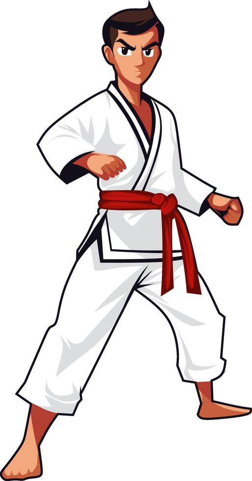 Martial Arts Karate Adult Character Logo Design vector