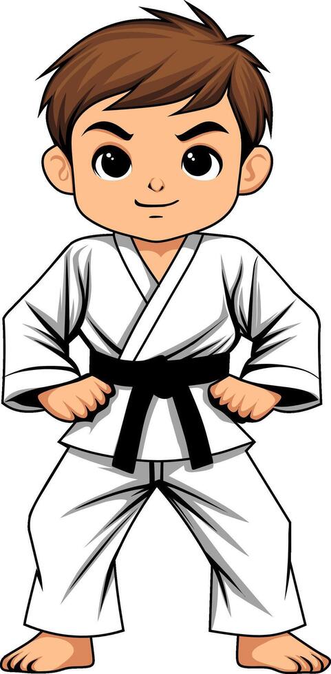 Martial Arts Karate Junior Boy logo Mascot design vector