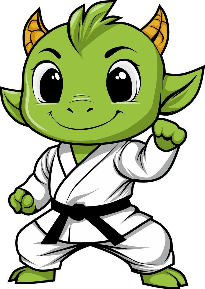 Martial Arts Karate Little Dragon Character vector