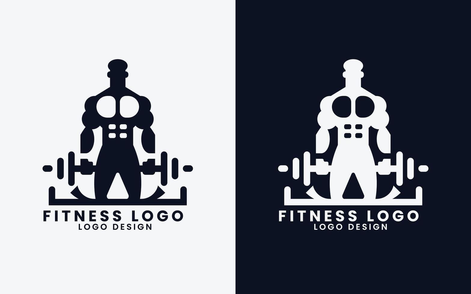 Gym fitness bodybuilding gym equipment logo design vector template