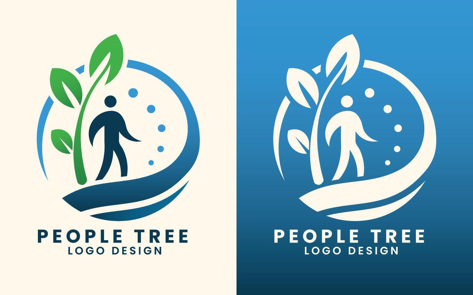 personas árbol concepto naturaleza hoja objetos vector logo diseño modelo