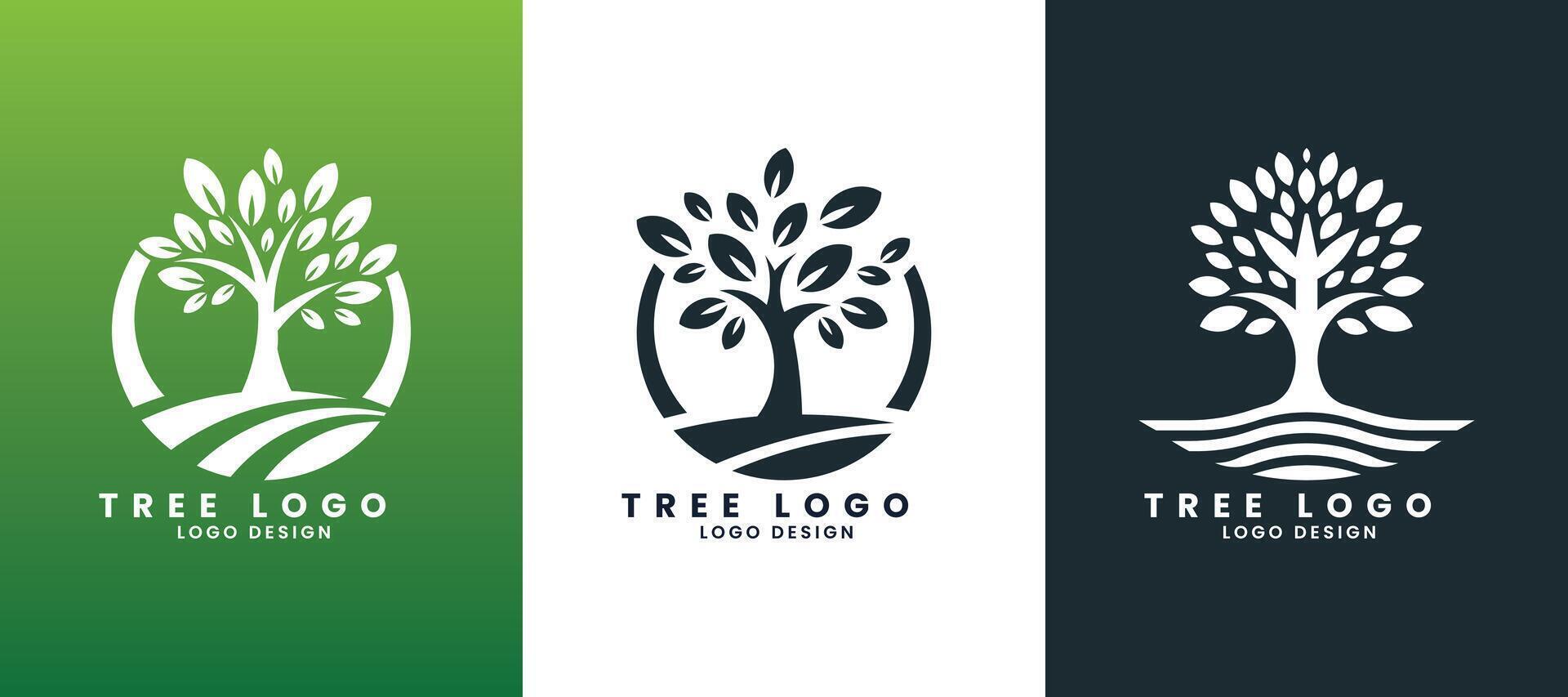 natural verde árbol hoja orgánico vector logo diseño modelo