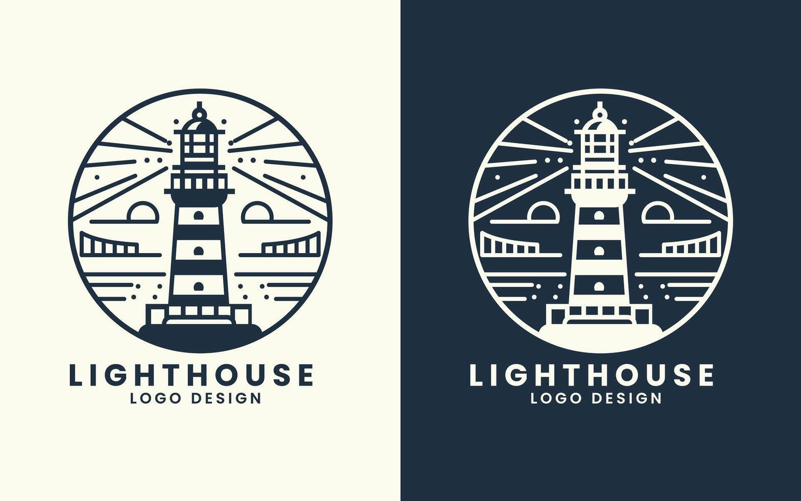 Lighthouse vector sea vector logo design template
