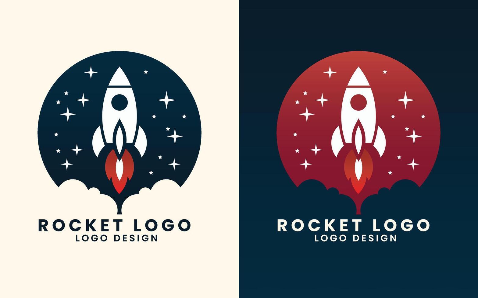 Spaceship rocket shuttle astronaut concept vector logo design template