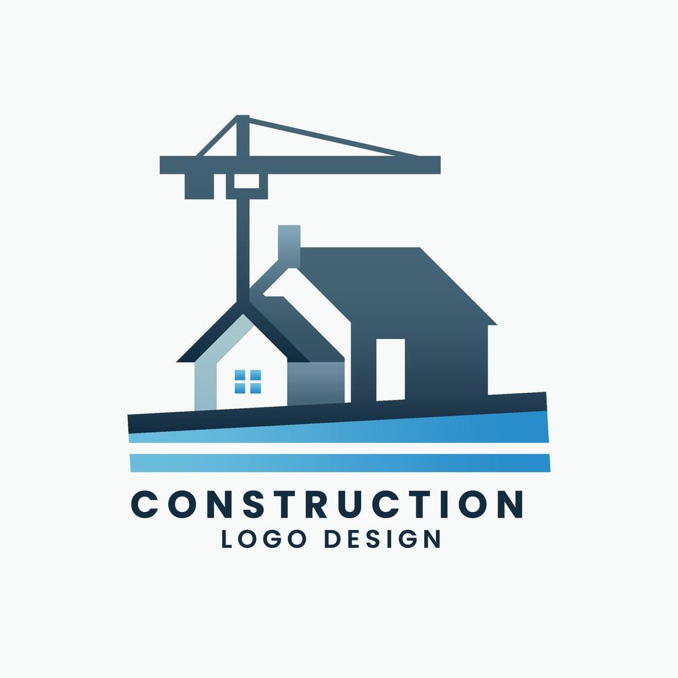 Home house building construction work vector concept logo design template