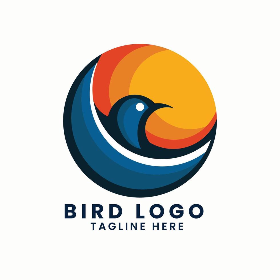 Colorful bird symbol sign concept vector logo design template design