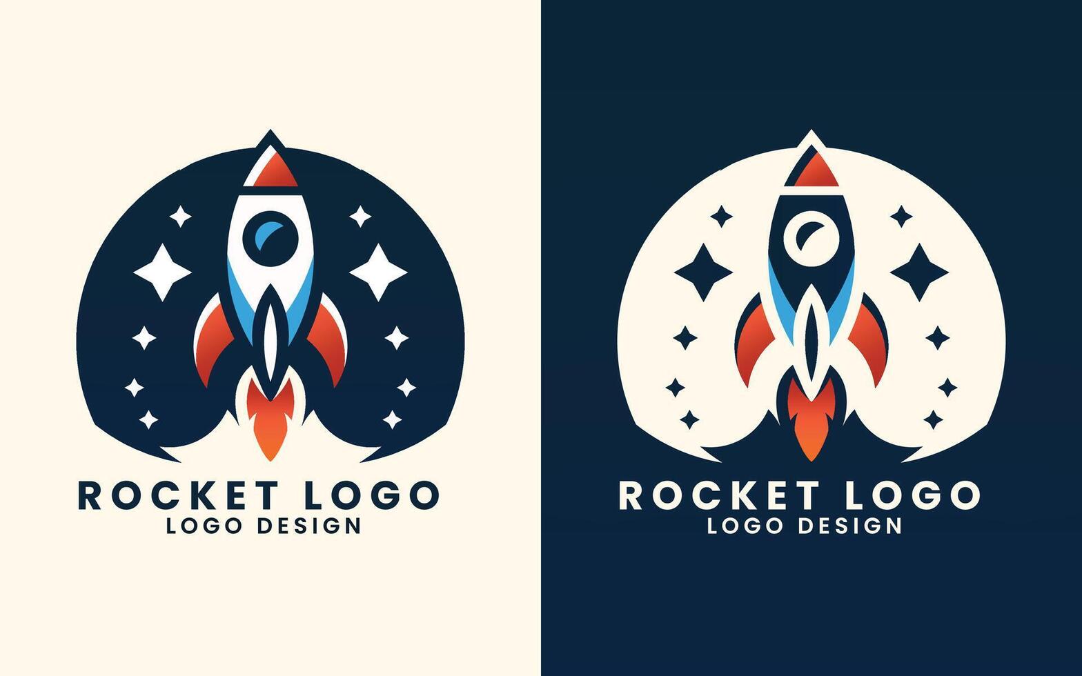 Spaceship rocket shuttle astronaut concept vector logo design template