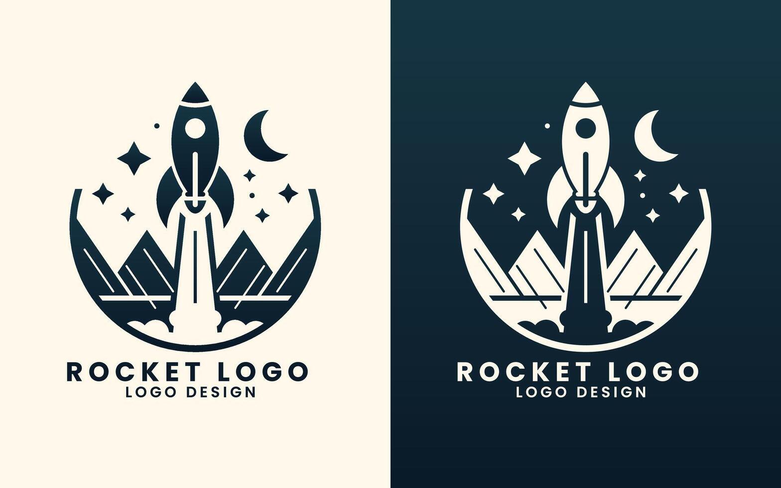 Spaceship rocket shuttle astronaut concept vector logo design template