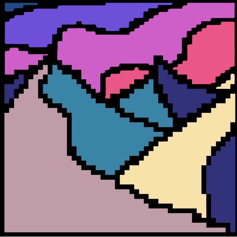 Dessert sand on the night time pixel art style.  The illustration is suitable to use nature pixel art background and wallpaper. vector