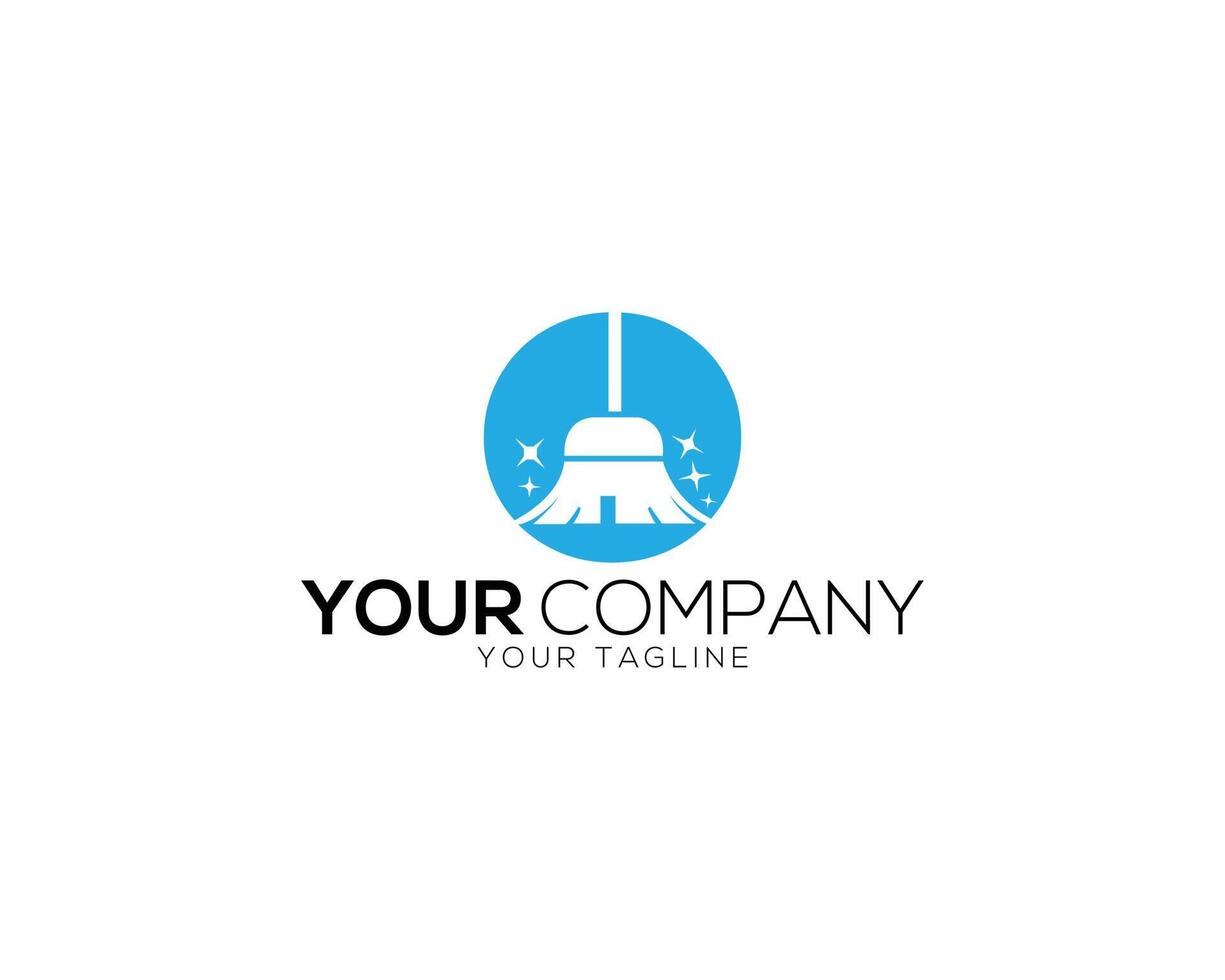 Cleaning company logo design vector template.