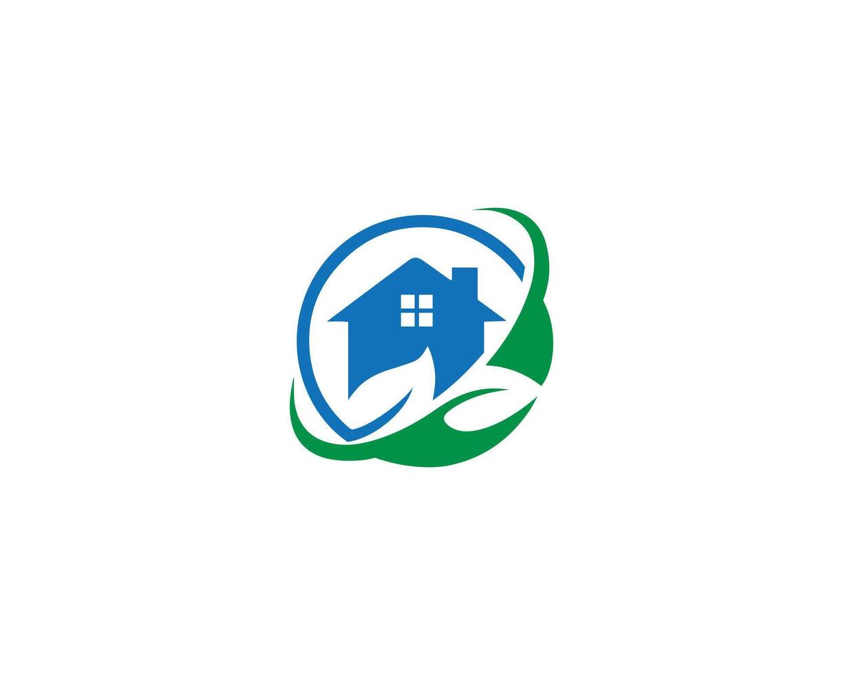 Green house logo design with creative modern concept vector template.