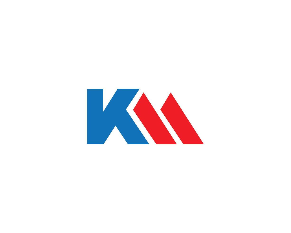 letra km resumen logo diseño editable en vector formato