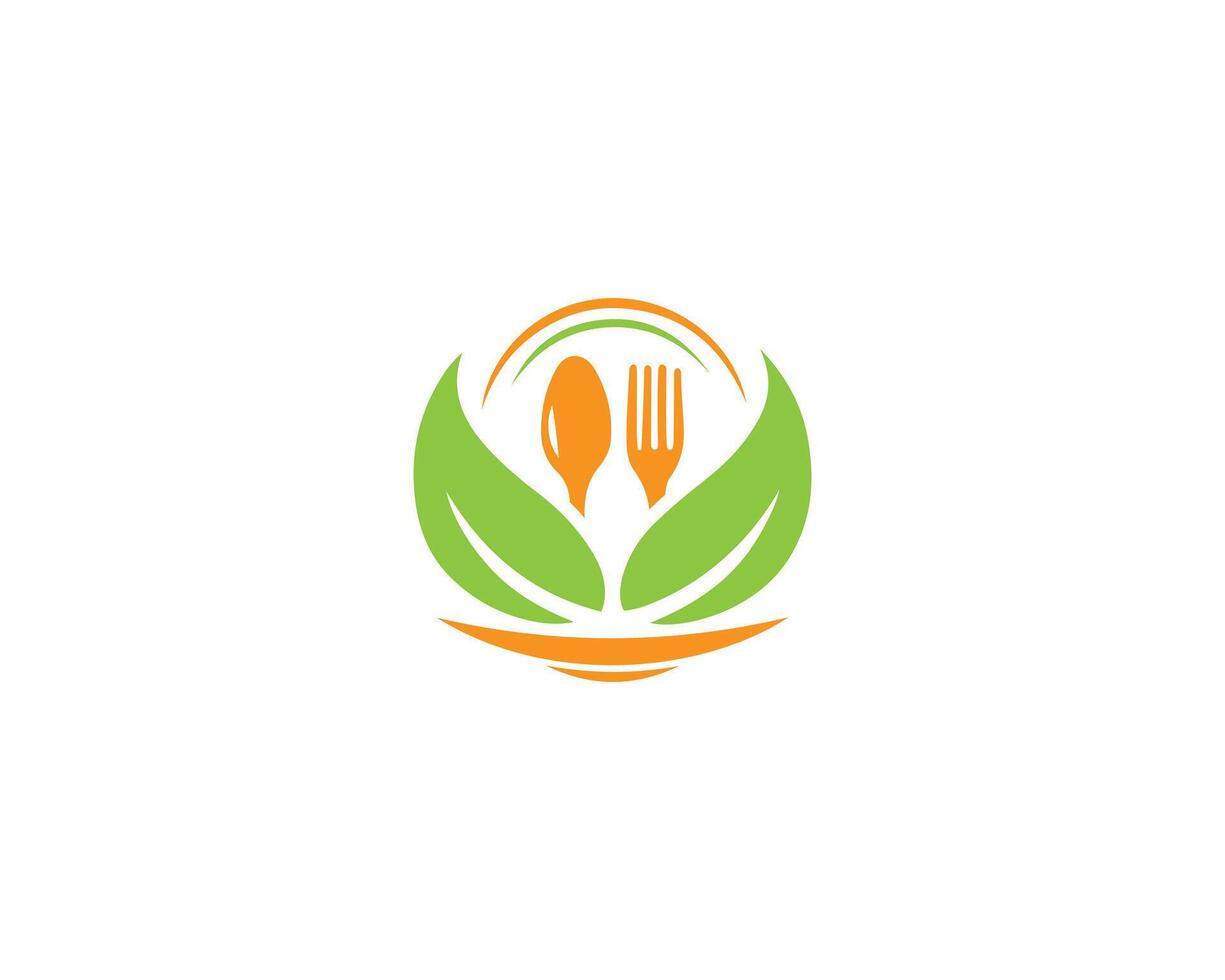 Healthy food logo design vector template.