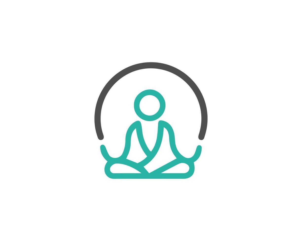 Yoga with Wellness person logo icon design vector template.