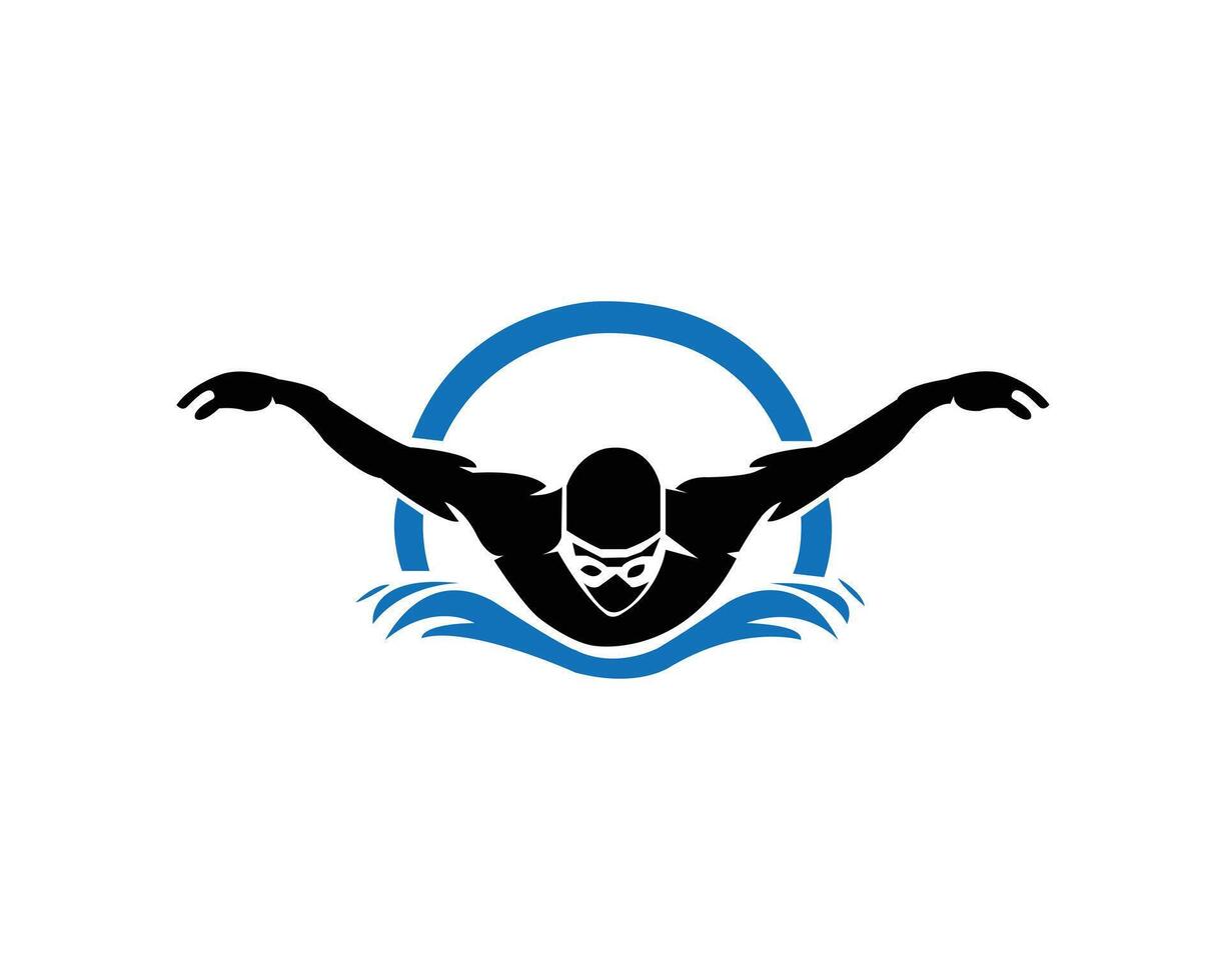 Sport swimming logo design concept vector template.