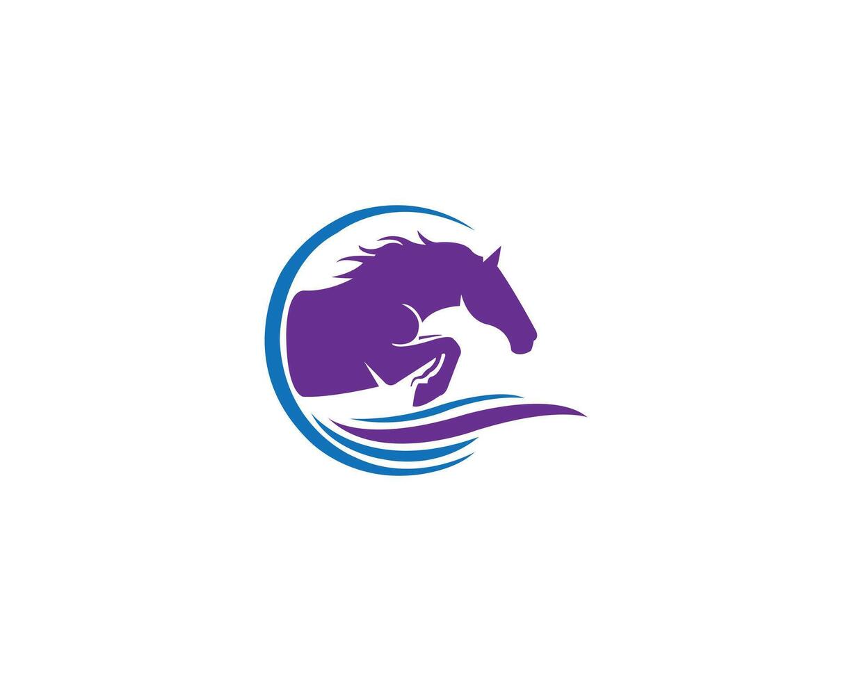 Running horse logo design concept vector template.