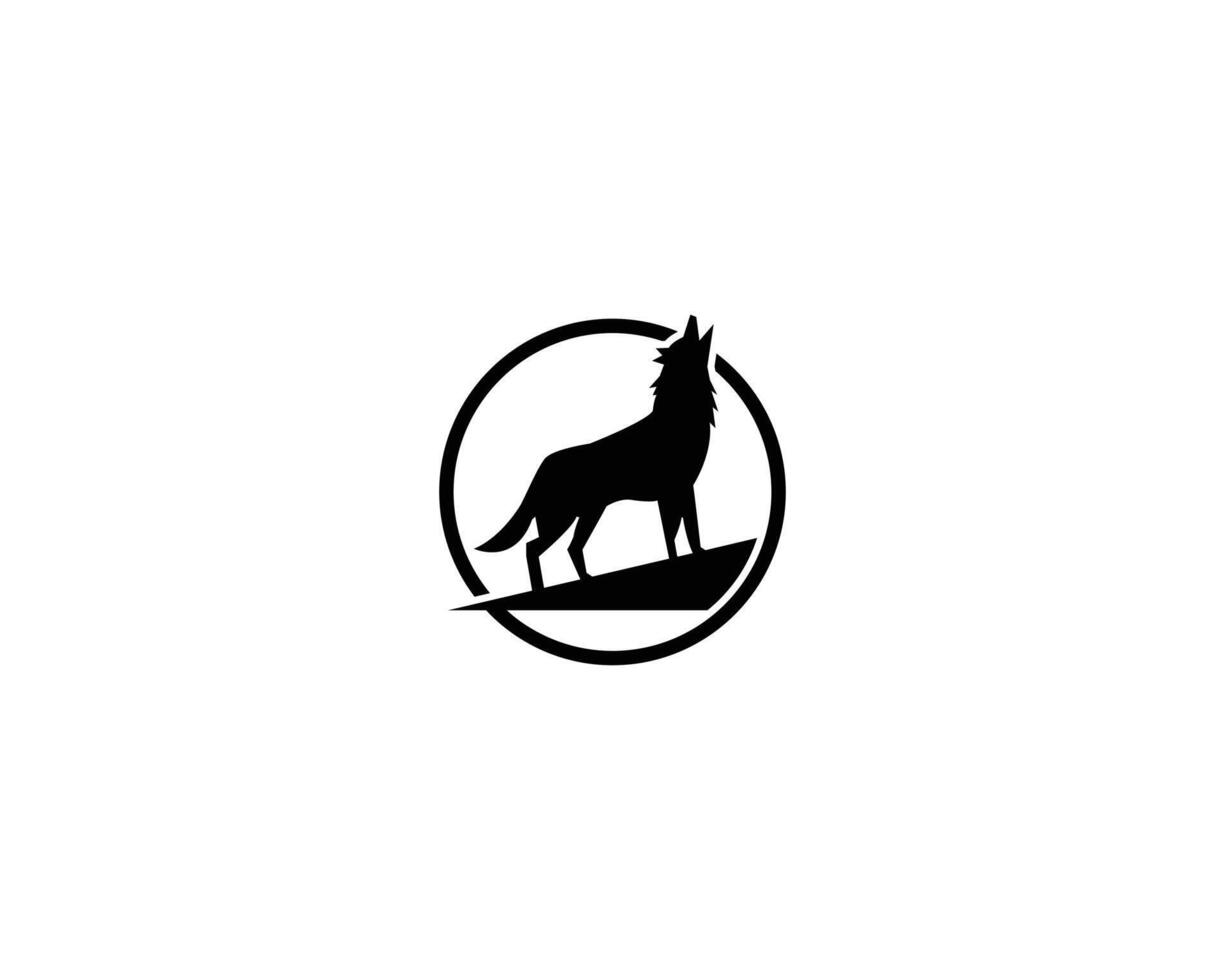 Wolf silhouette logo icon design wolf sign animal symbol vector illustration.