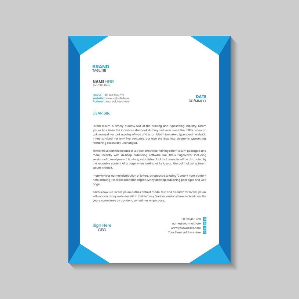 Business corporate letterhead template design vector